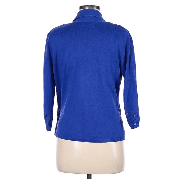 NWT Karen Scott Petite Women’s Bold Open Front Cardigan PM - Picture 2 of 4